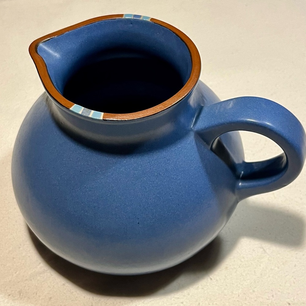 Lovely Dansk Mesa Blue Ceramic Pitcher